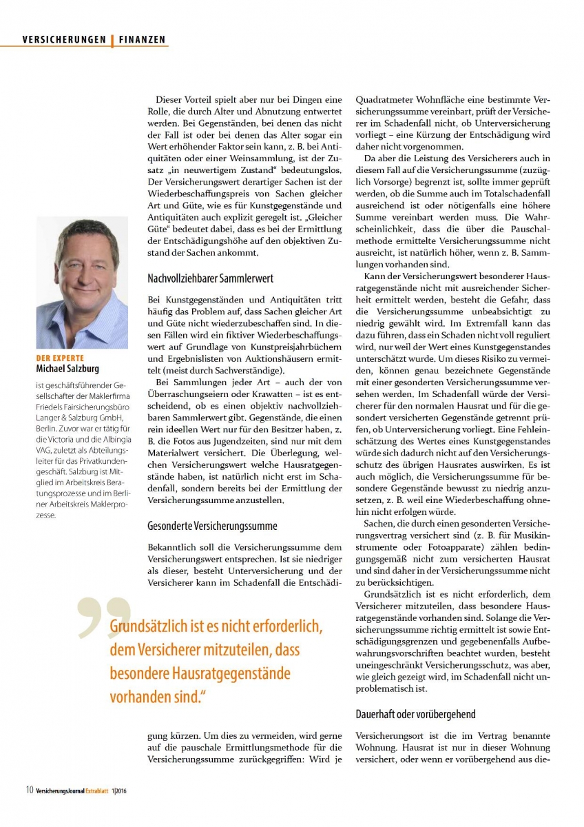 Versicherung von Sammlerstücken